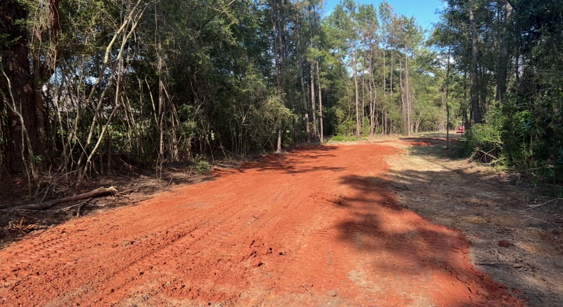 cleared and leveled driveway